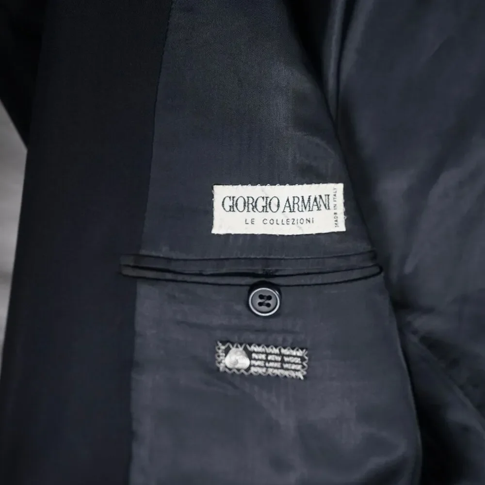 Giorgio Armani Le Collezioni Black Blazer Suit Jacket 38R Missing Button